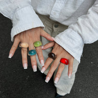 Thumbnail for Stylish Transparent Colorful Resin Ring - ArtGalleryZen