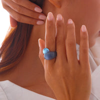 Thumbnail for Stylish Transparent Colorful Waterdrop Resin Ring - ArtGalleryZen