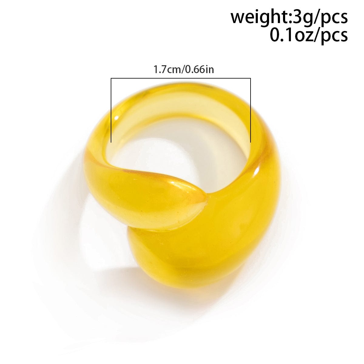 Stylish Transparent Colorful Waterdrop Resin Ring