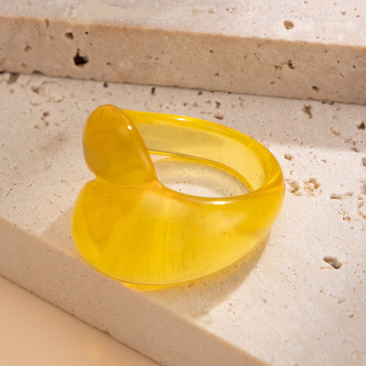 Stylish Transparent Colorful Waterdrop Resin Ring