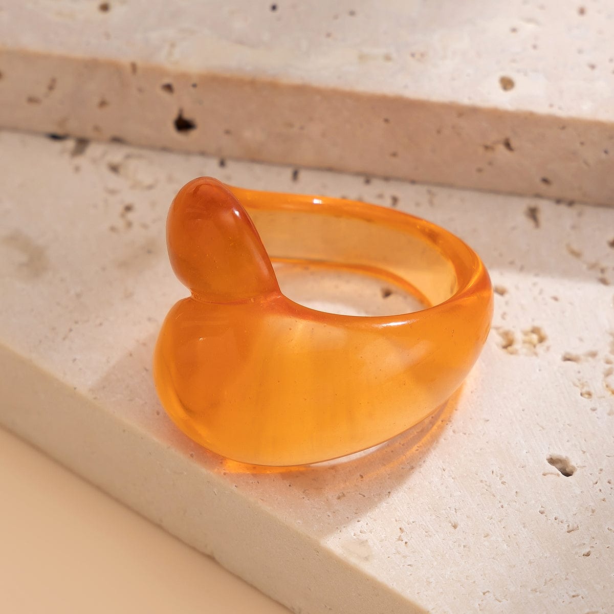 Stylish Transparent Colorful Waterdrop Resin Ring