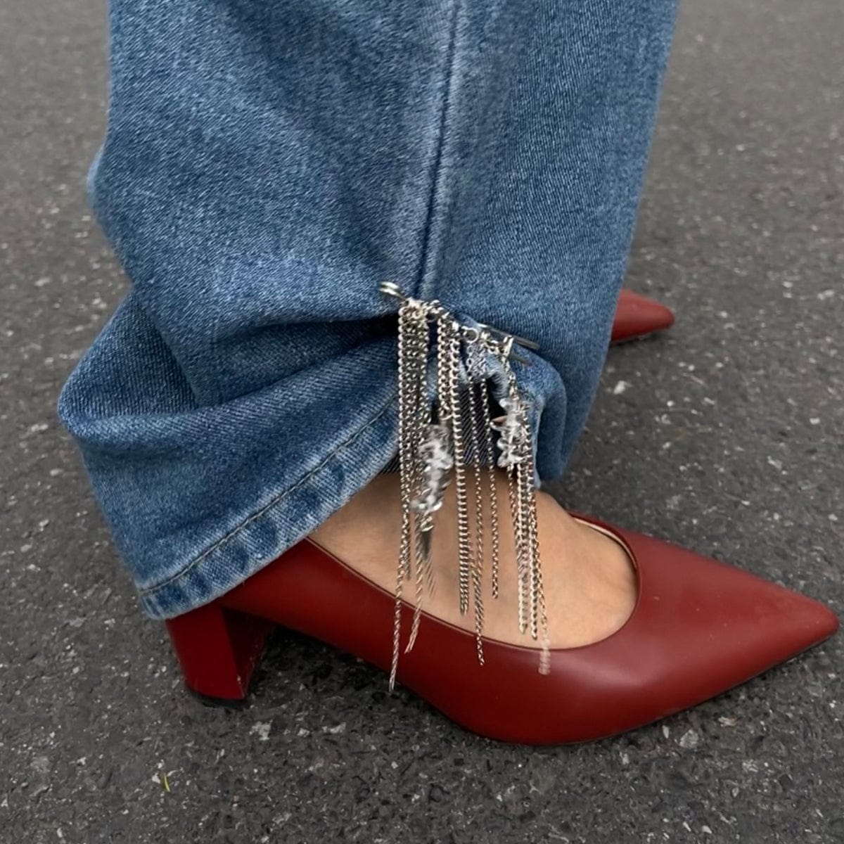 Stylish Turquoise Stone Tassel Chain Trouser Pin - ArtGalleryZen
