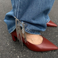 Thumbnail for Stylish Turquoise Stone Tassel Chain Trouser Pin - ArtGalleryZen