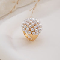 Thumbnail for Stylish Twisted Hat Pearl Double Finger Ring Set