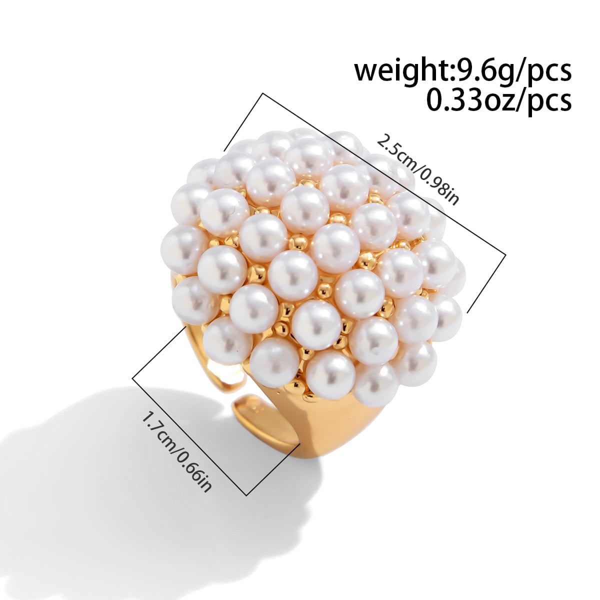 Stylish Twisted Hat Pearl Double Finger Ring Set