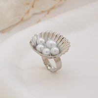 Thumbnail for Stylish Twisted Hat Pearl Double Finger Ring Set