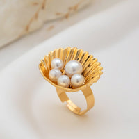 Thumbnail for Stylish Twisted Hat Pearl Double Finger Ring Set