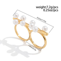 Thumbnail for Stylish Twisted Hat Pearl Double Finger Ring Set