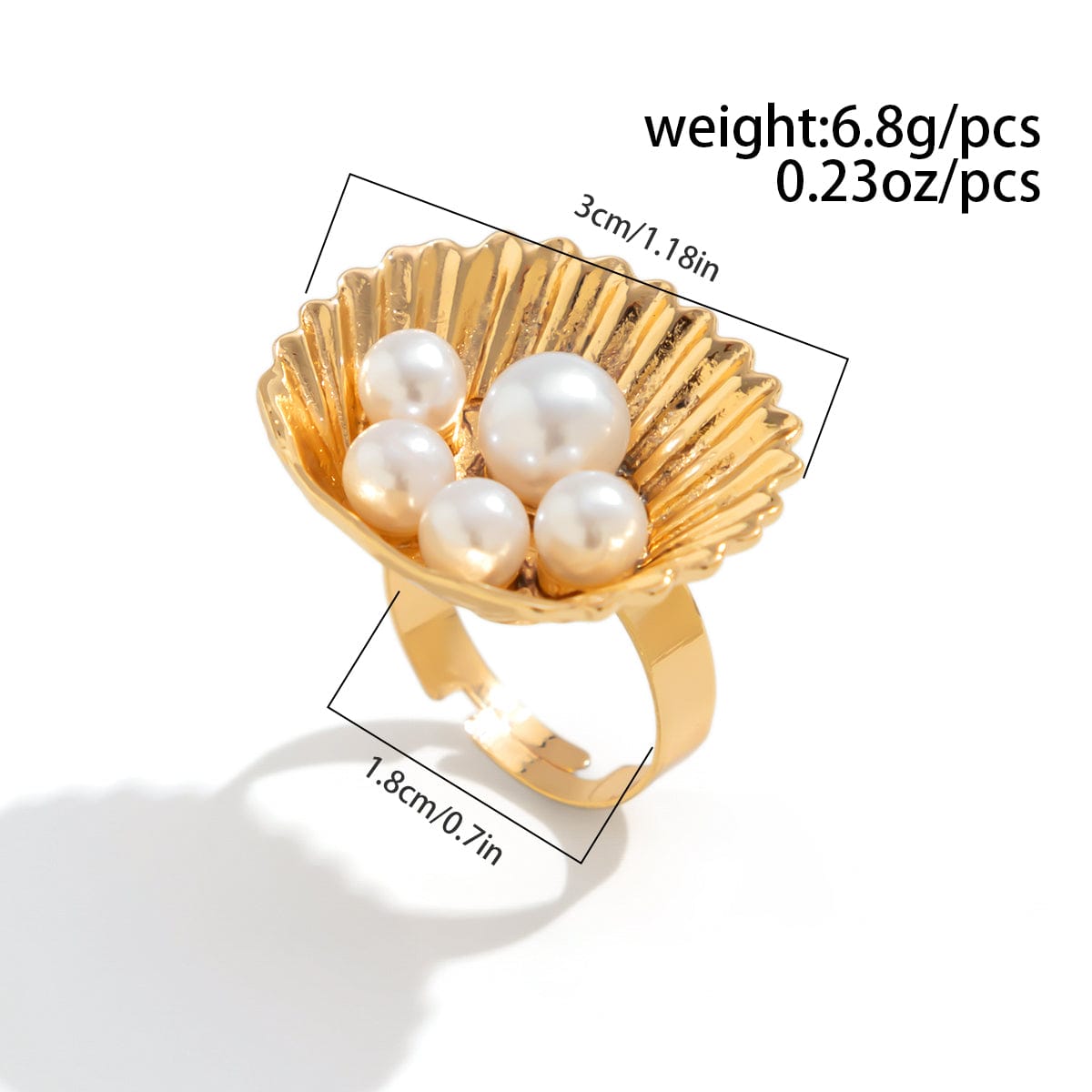 Stylish Twisted Hat Pearl Double Finger Ring Set