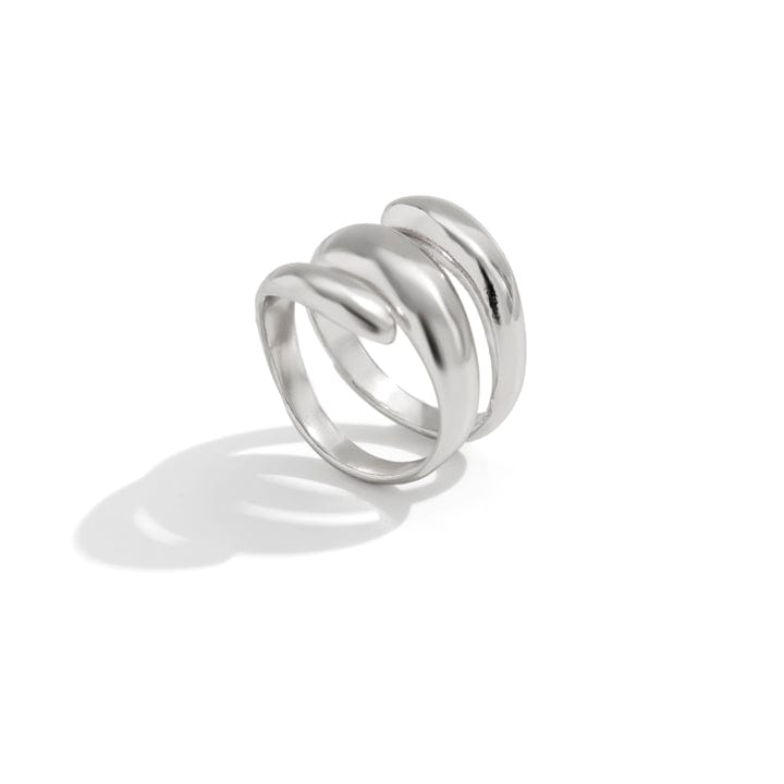 Stylish Twisted Hat Pearl Double Finger Ring Set