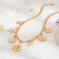 Thumbnail for Summer Beach Style Sun Starfish Ice Cream Pendant Necklace - ArtGalleryZen