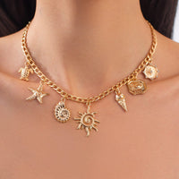 Thumbnail for Summer Beach Style Sun Starfish Ice Cream Pendant Necklace