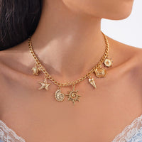 Thumbnail for Summer Beach Style Sun Starfish Ice Cream Pendant Necklace