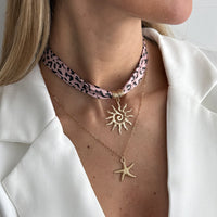 Thumbnail for Sun Starfish Pendant Leopard Print Satin Necklace Set 2 Pcs Boho - ArtGalleryZen