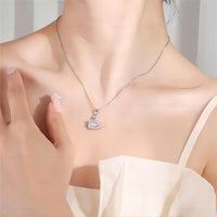 Thumbnail for Swarovski Colorful Crystal Swan Pendant Necklace - ArtGalleryZen