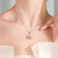 Thumbnail for Swarovski Colorful Crystal Swan Pendant Necklace - ArtGalleryZen