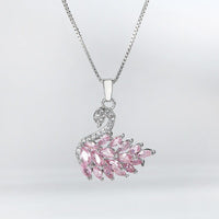 Thumbnail for Swarovski Colorful Crystal Swan Pendant Necklace - ArtGalleryZen