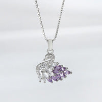 Thumbnail for Swarovski Colorful Crystal Swan Pendant Necklace - ArtGalleryZen