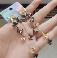 Thumbnail for Swarovski Crystal Butterfly Tassel Earrings - ArtGalleryZen