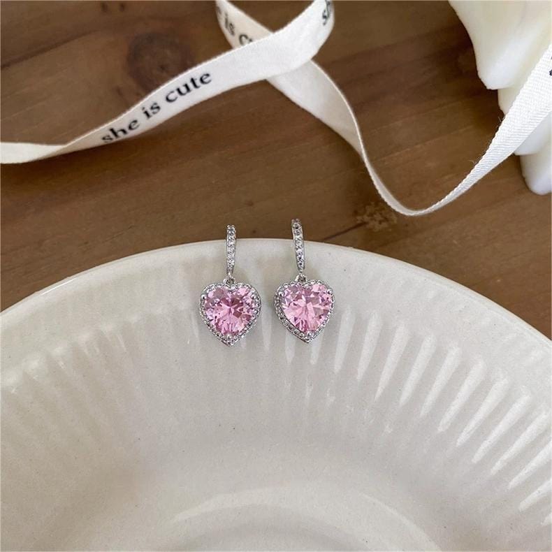 Swarovski Crystal Heart Earrings - ArtGalleryZen