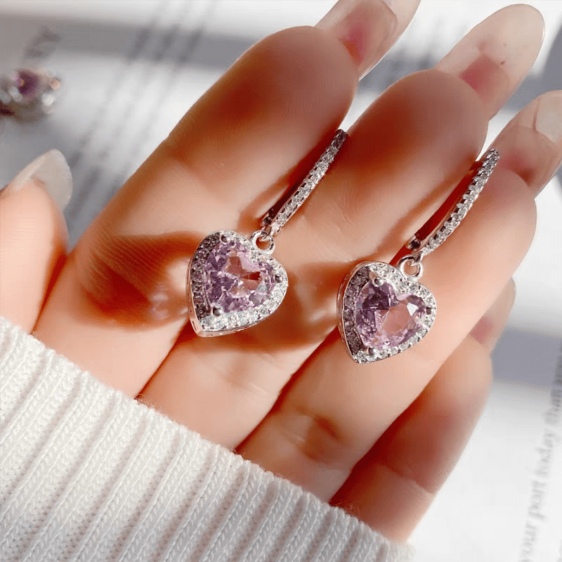 Swarovski Crystal Heart Earrings - ArtGalleryZen