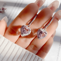 Thumbnail for Swarovski Crystal Heart Earrings - ArtGalleryZen