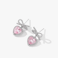 Thumbnail for Swarovski Crystal Ribbon Heart Earrings - ArtGalleryZen