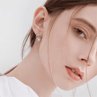 Thumbnail for Swarovski Crystal Ribbon Heart Earrings - ArtGalleryZen