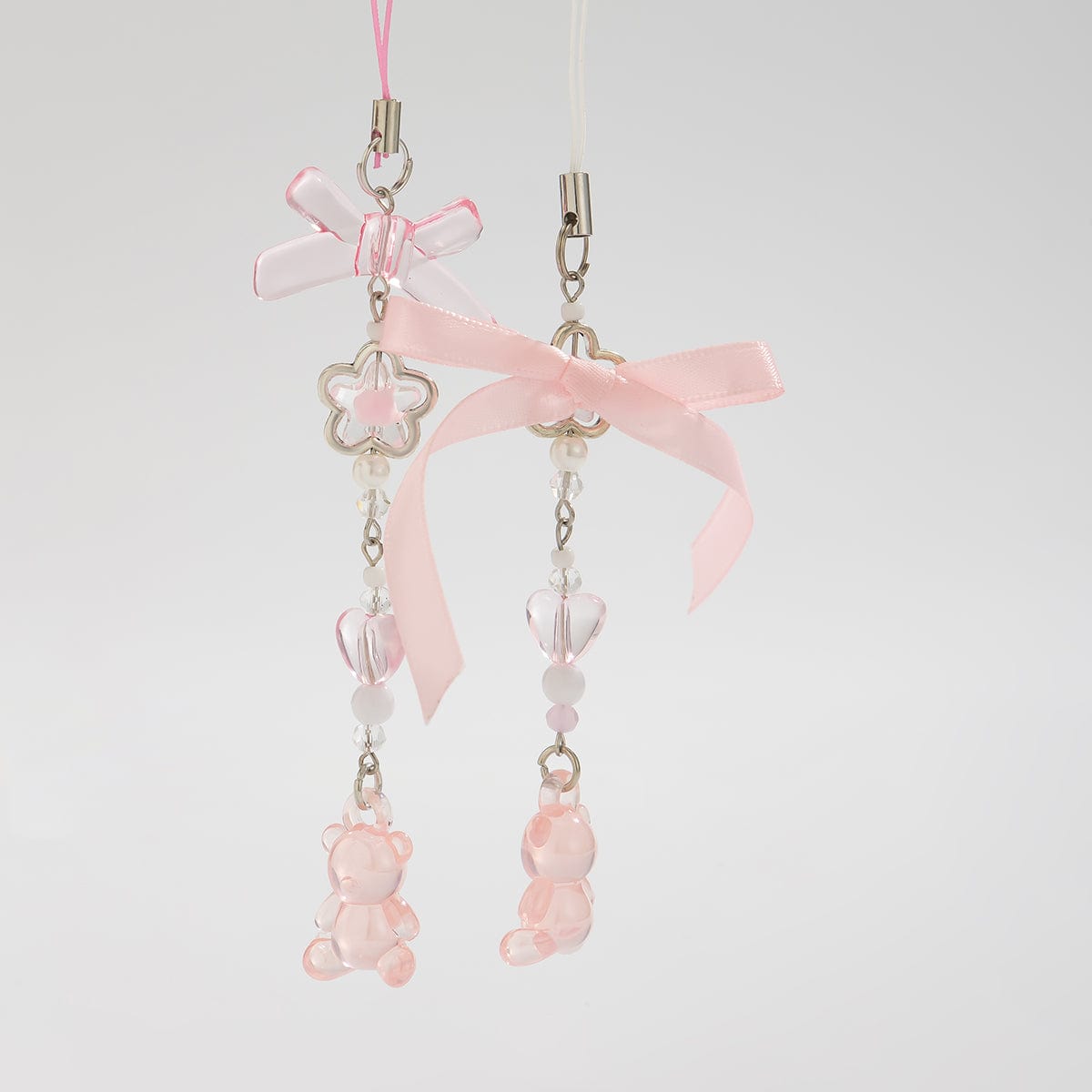 Sweet 2pcs Gummy Bears Bowknot Keychain Phone Strap Set - ArtGalleryZen