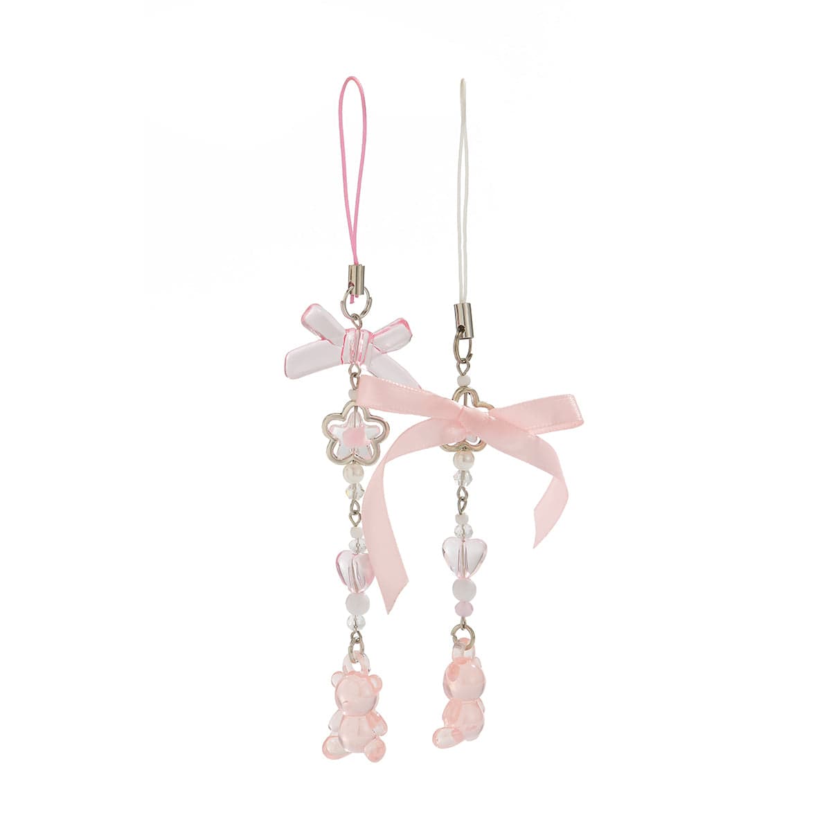 Sweet 2pcs Gummy Bears Bowknot Keychain Phone Strap Set - ArtGalleryZen