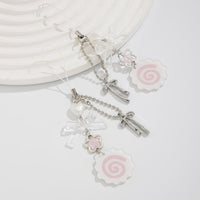 Thumbnail for Sweet 2pcs Narutomaki Bowknot Heart Keychain Phone Strap Set - ArtGalleryZen