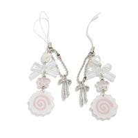 Thumbnail for Sweet 2pcs Narutomaki Bowknot Heart Keychain Phone Strap Set - ArtGalleryZen