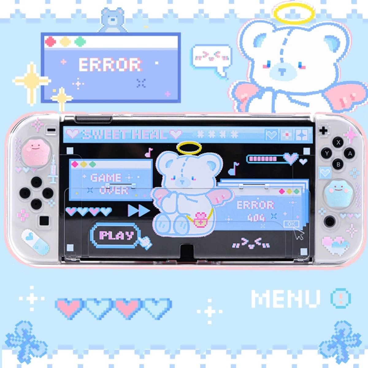 Sweet Bear Angel Split Nintendo Switch Case - ArtGalleryZen