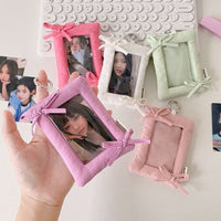 Thumbnail for Sweet Bowknot Fabric Photocard Holder Keychain Kpop Card Display - ArtGalleryZen