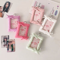 Thumbnail for Sweet Bowknot Fabric Photocard Holder Keychain Kpop Card Display - ArtGalleryZen