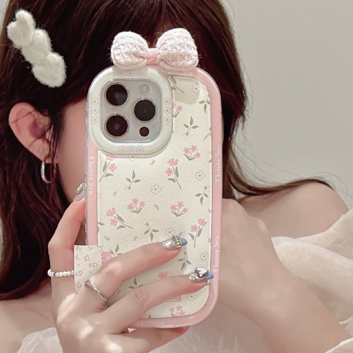 Sweet Bowknot Floral iPhone Case - ArtGalleryZen