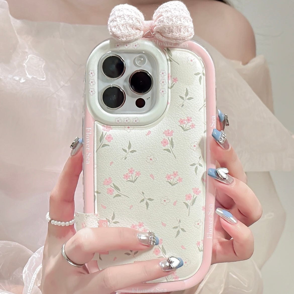 Sweet Bowknot Floral iPhone Case - ArtGalleryZen