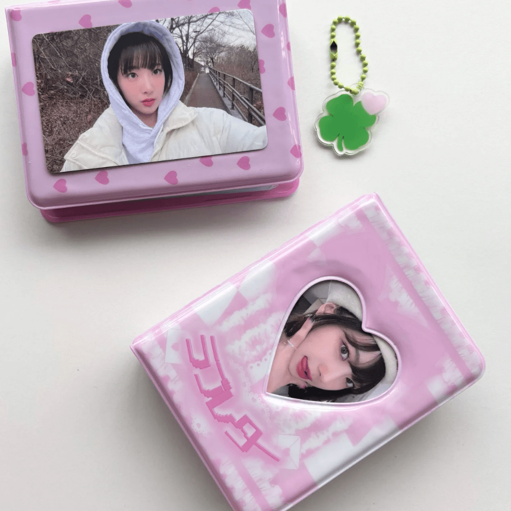 Sweet Bowknot Heart Kpop 3 Inch Mini Photocard Album - ArtGalleryZen