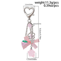 Thumbnail for Sweet Bowknot Strawberry Star Charm Heart Keychain -ArtGalleryZen