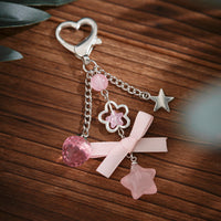 Thumbnail for Sweet Bowknot Strawberry Star Charm Heart Keychain -ArtGalleryZen