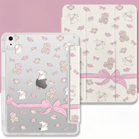 Thumbnail for Sweet Bunny Bear Ribbon Bow iPad Case - ArtGalleryZen