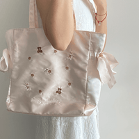 Thumbnail for Sweet Bunny Bear Rose Embroidery Bowknot Shoulder Bag - ArtGalleryZen