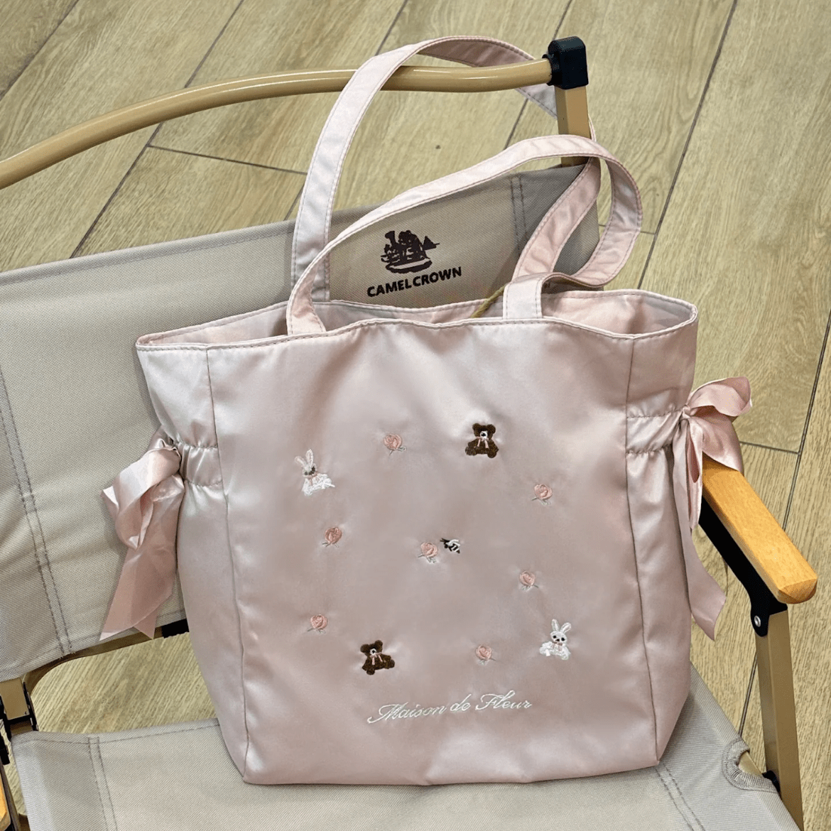 Sweet Bunny Bear Rose Embroidery Bowknot Shoulder Bag