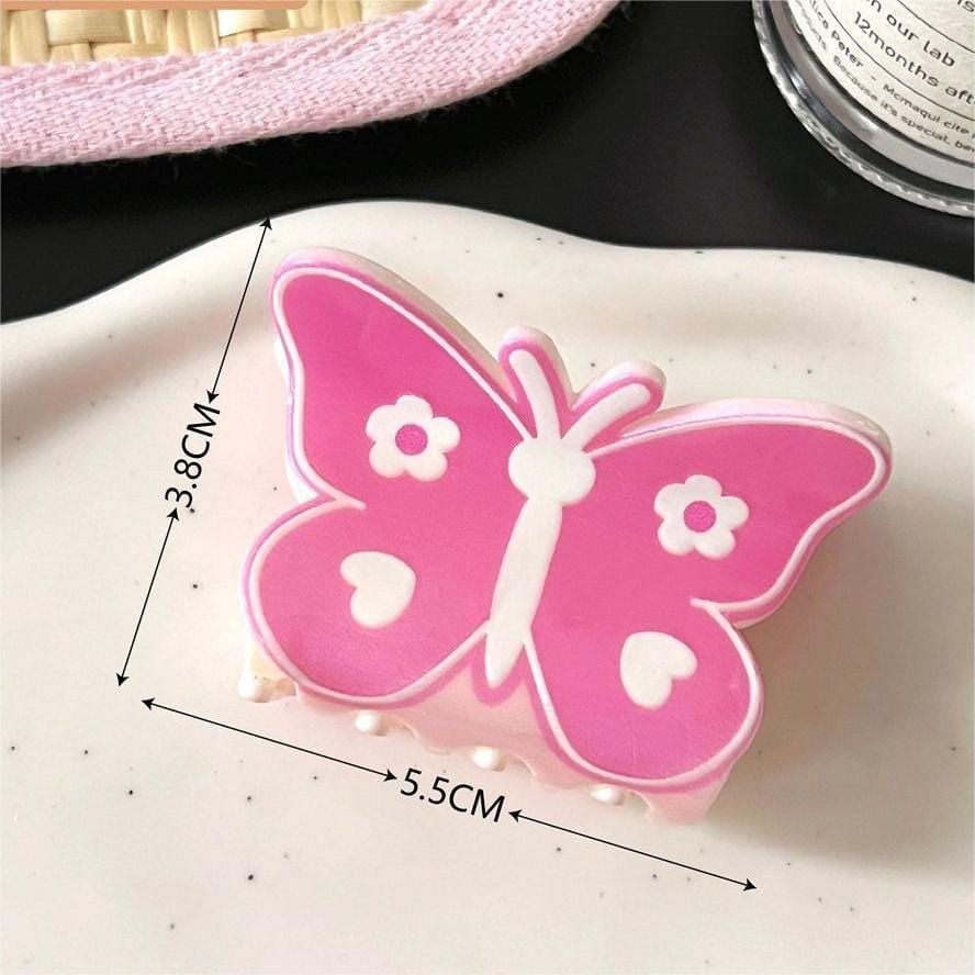 Sweet Butterfly Floral Ribbon Bowknot Hair Clip Hair Claw - ArtGalleryZen