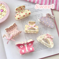 Thumbnail for Sweet Butterfly Floral Ribbon Bowknot Hair Clip Hair Claw