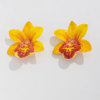 Thumbnail for Sweet Butterfly Orchid Flower Stud Earrings - ArtGalleryZen