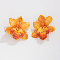 Thumbnail for Sweet Butterfly Orchid Flower Stud Earrings - ArtGalleryZen