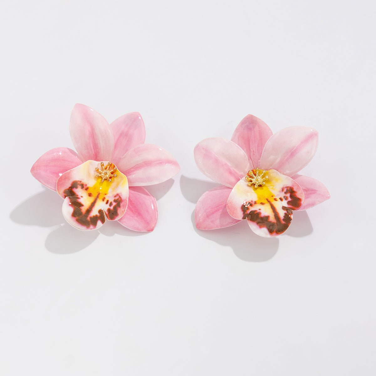 Sweet Butterfly Orchid Flower Stud Earrings - ArtGalleryZen