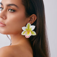 Thumbnail for Sweet Butterfly Orchid Flower Stud Earrings - ArtGalleryZen