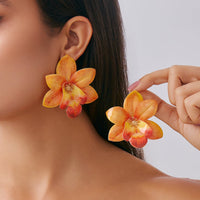 Thumbnail for Sweet Butterfly Orchid Flower Stud Earrings - ArtGalleryZen